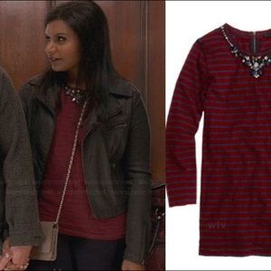 J. Crew Red and Black Striped Long Sleeve Tee